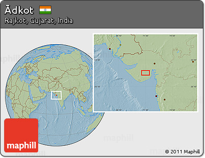 Savanna Style Location Map of Ādkot, hill shading