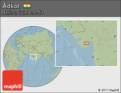 Savanna Style Location Map of Ādkot, hill shading