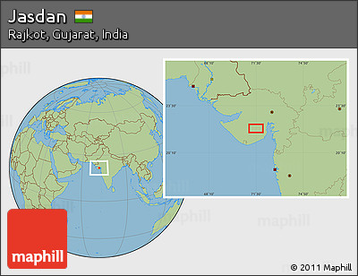 Savanna Style Location Map of Jasdan