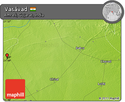 Physical Map of Vasāvad