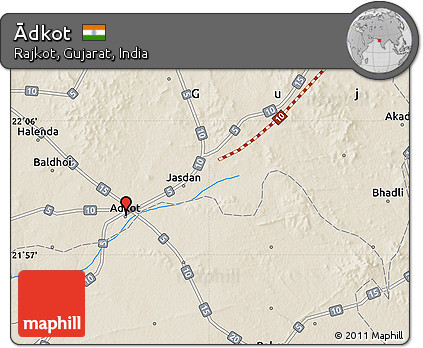 Shaded Relief Map of Ādkot