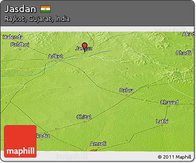 Physical Panoramic Map of Jasdan