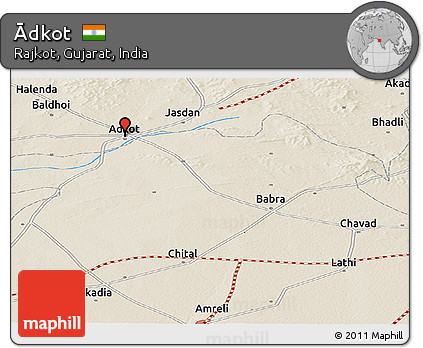 Shaded Relief Panoramic Map of Ādkot