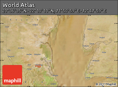 Satellite Map of the Area around 21° 53' 23" N, 72° 19' 29" E