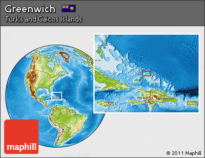 Physical Location Map of Greenwich