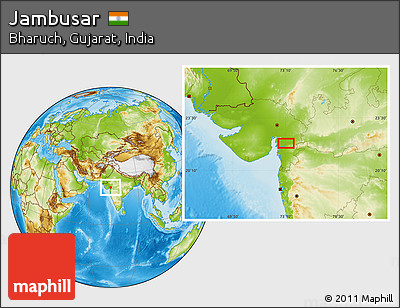 Physical Location Map of Jambusar