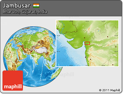 Physical Location Map of Jambusar