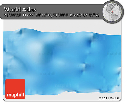 Physical 3D Map of the Area around 21° 53' 23" N, 73° 1' 30" W
