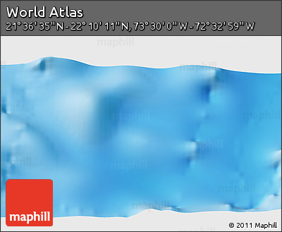 Physical 3D Map of the Area around 21° 53' 23" N, 73° 1' 30" W