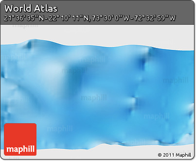 Physical 3D Map of the Area around 21° 53' 23" N, 73° 1' 30" W