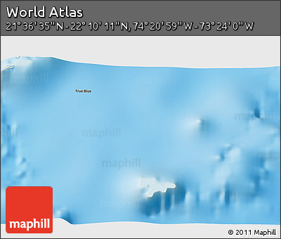 Shaded Relief 3D Map of the Area around 21° 53' 23" N, 73° 52' 30" W