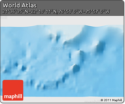 Shaded Relief 3D Map of the Area around 21° 53' 23" N, 76° 25' 30" W