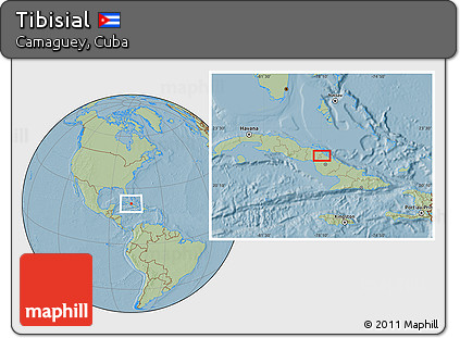 Savanna Style Location Map of Tibisial, hill shading