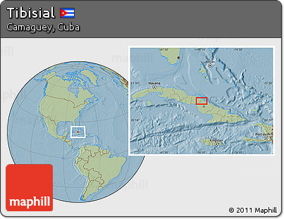 Savanna Style Location Map of Tibisial, hill shading