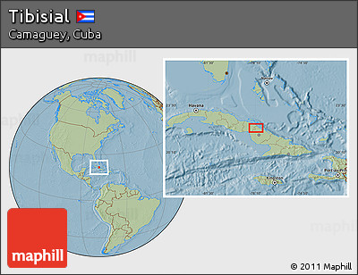 Savanna Style Location Map of Tibisial, hill shading