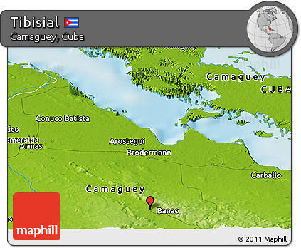 Physical Panoramic Map of Tibisial
