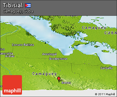 Physical Panoramic Map of Tibisial