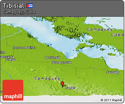 Physical Panoramic Map of Tibisial