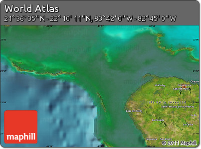 Satellite Map of the Area around 21° 53' 23" N, 83° 13' 29" W