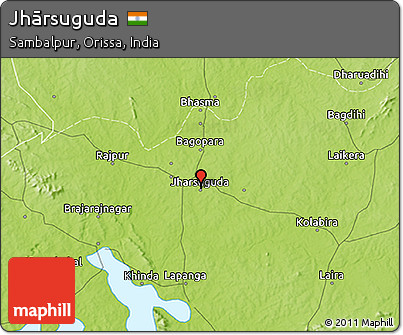Physical 3D Map of Jhārsuguda