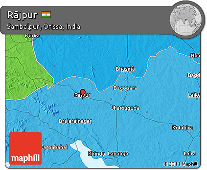 Political 3D Map of Rājpur