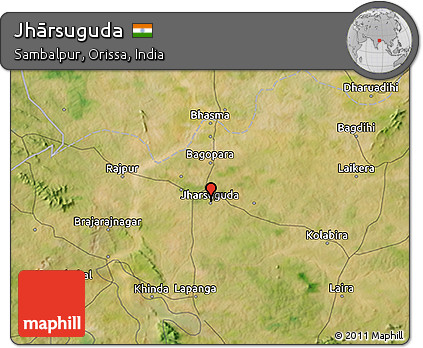 Satellite 3D Map of Jhārsuguda