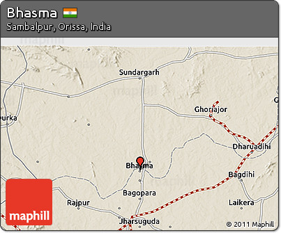 Shaded Relief 3D Map of Bhasma