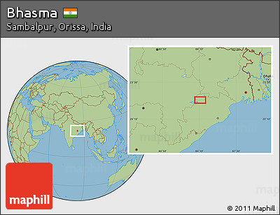 Savanna Style Location Map of Bhasma