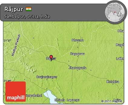 Physical Map of Rājpur