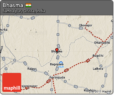 Shaded Relief Map of Bhasma