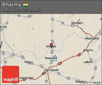 Shaded Relief Map of Bhasma