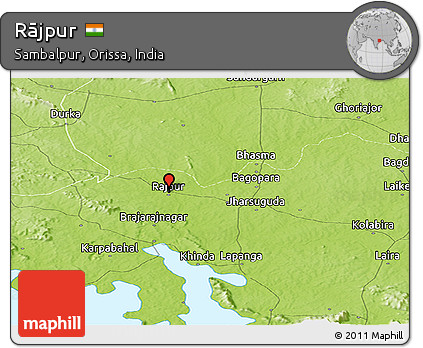 Physical Panoramic Map of Rājpur