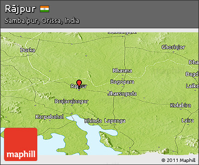 Physical Panoramic Map of Rājpur
