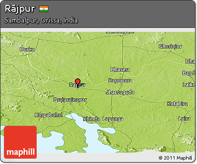 Physical Panoramic Map of Rājpur