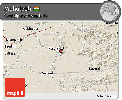 Shaded Relief Panoramic Map of Mahulpāli