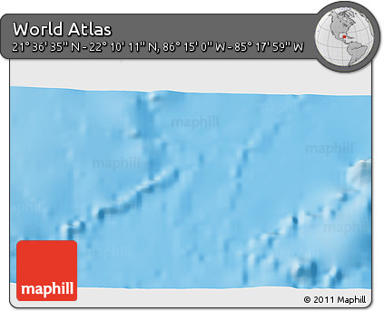Physical 3D Map of the Area around 21° 53' 23" N, 85° 46' 30" W