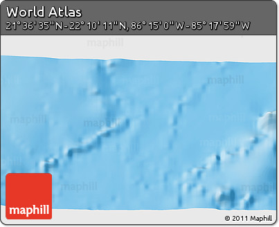 Physical 3D Map of the Area around 21° 53' 23" N, 85° 46' 30" W