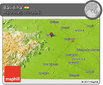 Physical Panoramic Map of Bālidiha