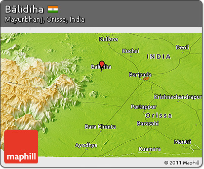 Physical Panoramic Map of Bālidiha