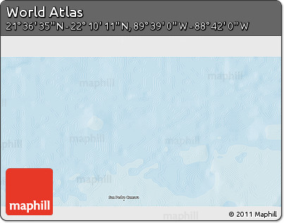 Political 3D Map of the Area around 21° 53' 23" N, 89° 10' 30" W