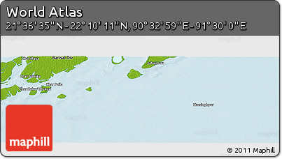 Physical Panoramic Map of the Area around 21° 53' 23" N, 91° 1' 30" E