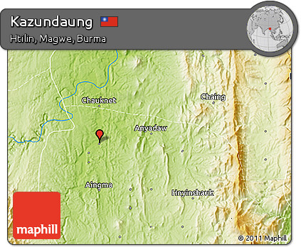 Physical 3D Map of Kazundaung