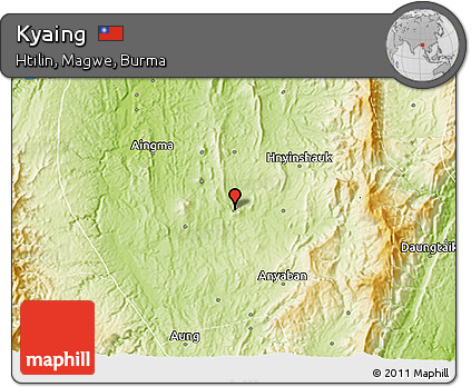 Physical 3D Map of Kyaing