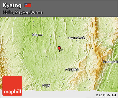 Physical 3D Map of Kyaing