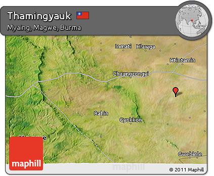 Satellite 3D Map of Thamingyauk