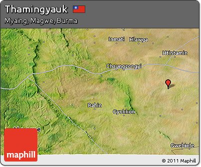 Satellite 3D Map of Thamingyauk