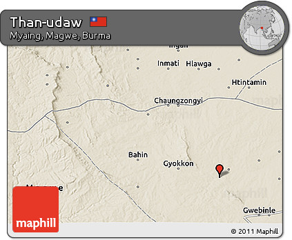 Shaded Relief 3D Map of Than-udaw