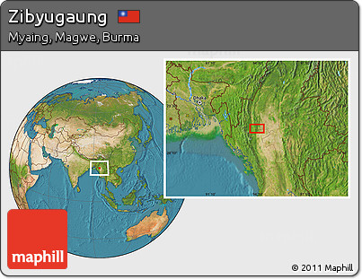 Satellite Location Map of Zibyugaung