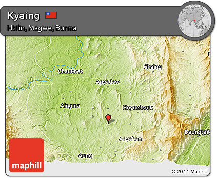 Physical Panoramic Map of Kyaing