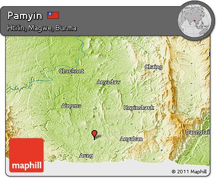 Physical Panoramic Map of Pamyin